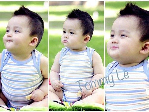 Vẻ xinh trai của 'hot boy' nhí Tommy Lê. Ảnh: Fb