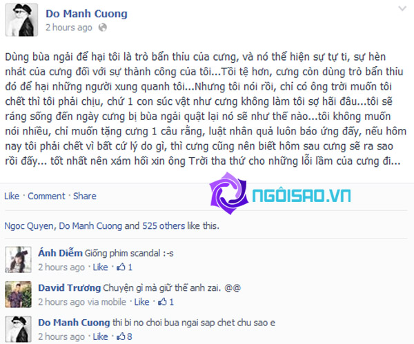 Đỗ Mạnh Cường tiết lộ bị người xấu chơi ngải | Đỗ Mạnh Cường,chơi ngải,sao Việt bị chơi ngải